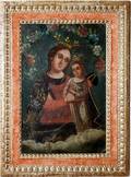 042251 SPANISH ICON ON TIN MADONNA  CHILD 13x9