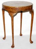 031365 QUEEN ANNE STYLE BURL WALNUT TABLE H 21