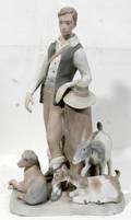 021359 LAPHIN SPANISH CERAMIC FIGURE BOY W GOAT