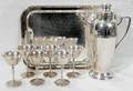 021355 KEYSTONE SILVERPLATE SHAKER TRAY  GLASSES