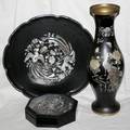 070302 CHINESE LACQUER TRAY BOX  LACQUER VASE