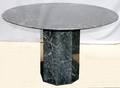 070282 BLACK  GREY MARBLE TABLE W PEDESTAL BASE