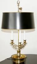 062290 BRONZE BOULIOT LAMP THREE LIGHT TOLE SHADE