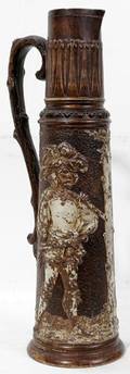 060251 EUROPEAN POTTERY WINE PITCHER CAVALIERS