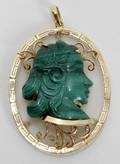 052308 LIBERTY MALACHITE PENDANT BERYL QUARTZ STONE