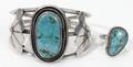 051288 NATIVE AMERICAN STERLING  TURQUOISE BRACELET