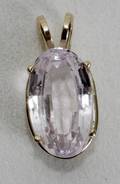 050295 500 CT KUNZITE  14 KT GOLD PENDANT