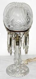 042282 CUT GLASS TABLE LAMP CRYSTAL PRISMS H 17