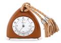 Vintage Gucci Brown Shag Leather Stirrup Clock