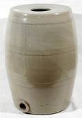 040341 ANTIQUE ENGLISH POTTERY RUM KEG 19TH C