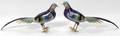030325 CHINESE CLOISONN BIRDS 2 H 9 L 20