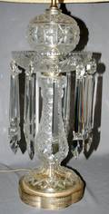 030310 CRYSTAL LUSTER STYLE TABLE LAMPS H 36 DIA 8