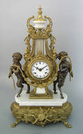 Gilt brass and marble mantle clock with Franz Hermle works
