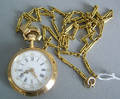Ladies Swiss gold open face pocket watch by Russel  Fils