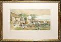 060285 O OAKLEY WATERCOLOR 10x18 FARM SCENE