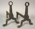 Three pairs of cast iron andirons early 19th c