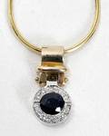 052348 DIAMOND  SAPPHIRE PENDANT  NECKLACE