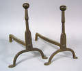 Two pair of cast and wrought iron andirons midlate 18th c