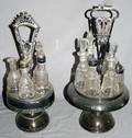 050346 SILVER PLATE TANTALUS SETS EARLY 20TH C