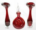 041504 CRYSTAL VASES  HANDBLOWN GLASS DECANTER