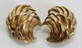 032265 18KT YELLOW GOLD FEATHER DESIGN EARRINGS 2