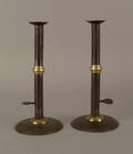 Pair of hogscraper candlesticks early 19th c