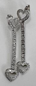 032252 50CT DIAMOND DOUBLE HEART EARRINGS L8