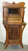 032243 AMERICAN OAK CABINET W MIRROR H 62 W 29