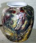 022303 SMITH OVERLAY MOTTLED GLASS VASE H 55