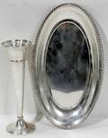 021464 GORHAM STERLING SILVER BREAD TRAY  BUD VASE