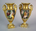 Pair of Paris porcelain urns 19th c