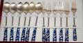020381 KOREAN METAL  ENAMEL FORK  SPOON SET