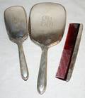 020378 STERLING DRESSER SET INCL MIRROR BRUSH  COMB