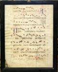 062361 HAND PAINTED LATIN MUSIC SHEET C18TH CENTURY