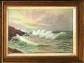 062376 ELEANOR MAULE OIL ON CANVASBOARD SEASCAPE