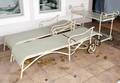 052419 SETTEE 2 CHAISE LOUNGES TABLE  SERVING CART