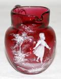 042382 MARY GREGORY CRANBERRY GLASS CREAM PITCHER