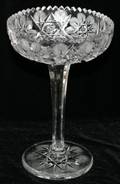 042365 BRILLIANT PERIOD CUT GLASS COMPOTE C 1900