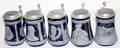041545 GERMAN BLUE  WHITE POTTERY BEER STEINS