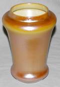 032304 IRIDESCENT GOLD BLOWN GLASS VASE C1930 H85