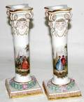 032283 MEISSEN PORCELAIN CANDLESTICKS 19TH C H 85