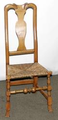030408 DUTCH STYLE MAPLE SIDE CHAIR W RUSH SEAT