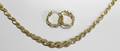 022368 GOLD LEAF DESIGN NECKLACE  EARRINGS