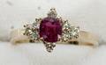 022364 RUBY  DIAMOND 14KT YELLOW GOLD RING