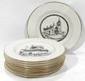 021510 INTERPACE  WOODMERE PORCELAIN LANDMARK PLATES