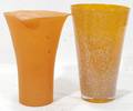 021495 ITALIAN ORANGE BLOWN GLASS VASES H95 10