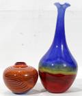 021494 ITALIAN HANDBLOWN GLASS VASES 2 H 5 135