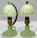 020414 ART DECO GLASS BAR LAMPS C 1930 H 10