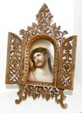 062397 GERMAN PAINTING ON PORCELAIN DEPICTS CHRIST