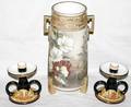 060422 NIPPON PORCELAIN VASE  NORITAKE CANDLESTICKS